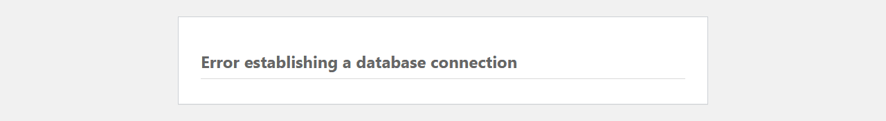 Página do WordPress com a mensagem Error establishing a database connection