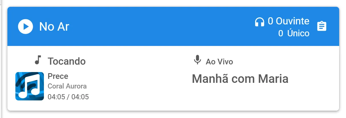 Quadro No Ar da Visão Geral com o locutor Manhã com Maria Ao Vivo